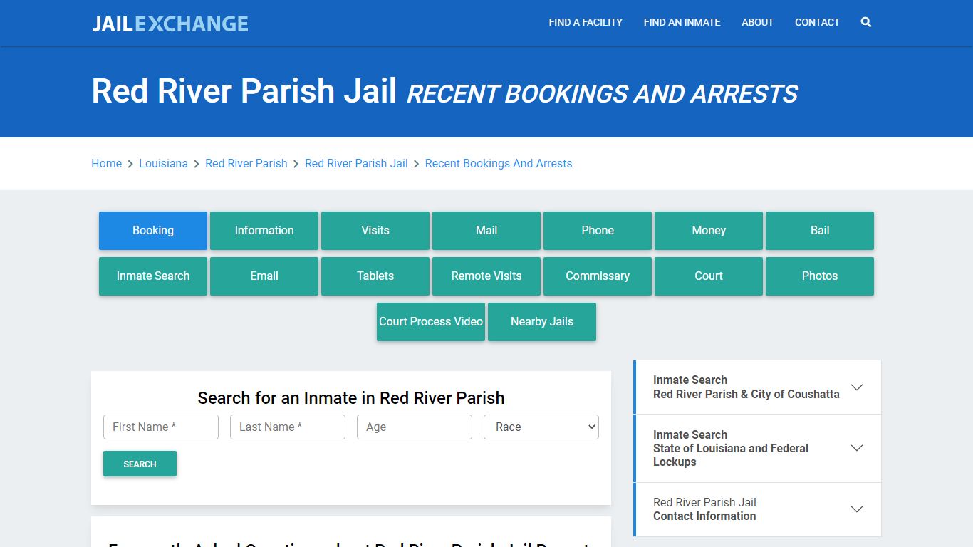 Red River Parish Jail Recent Bookings And Arrests - Jail Exchange